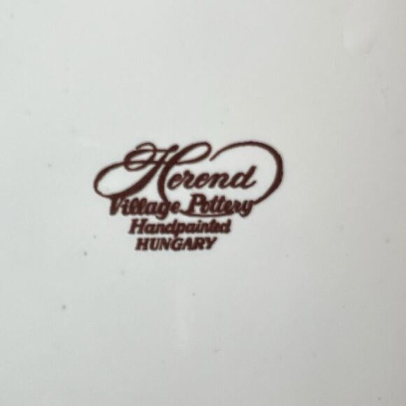 Herend Village Pottery Hungary Floral Trellis Set Of 4 Salad Plates Hand Painted - Picture 11 of 11